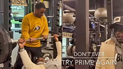 Photos of Deion Sanders in Buffaloes weight room