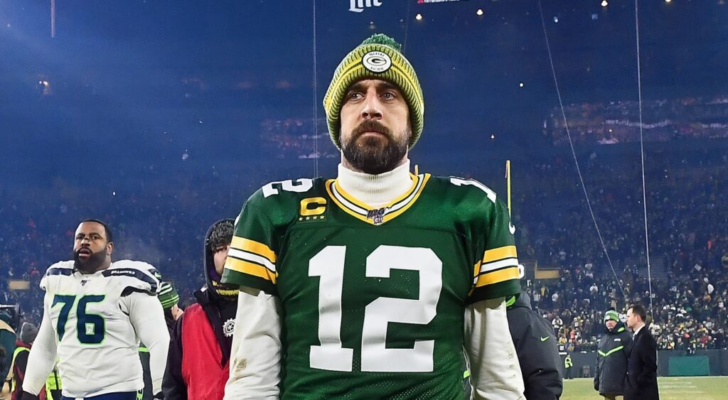 Aaron Rodgers in Packers gear