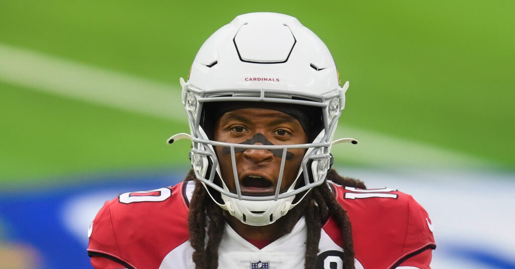 Arizona Cardinals wide receiver DeAndre Hopkins reacting to penalty call.