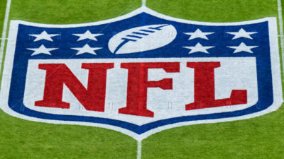 NFL logo on football pitch