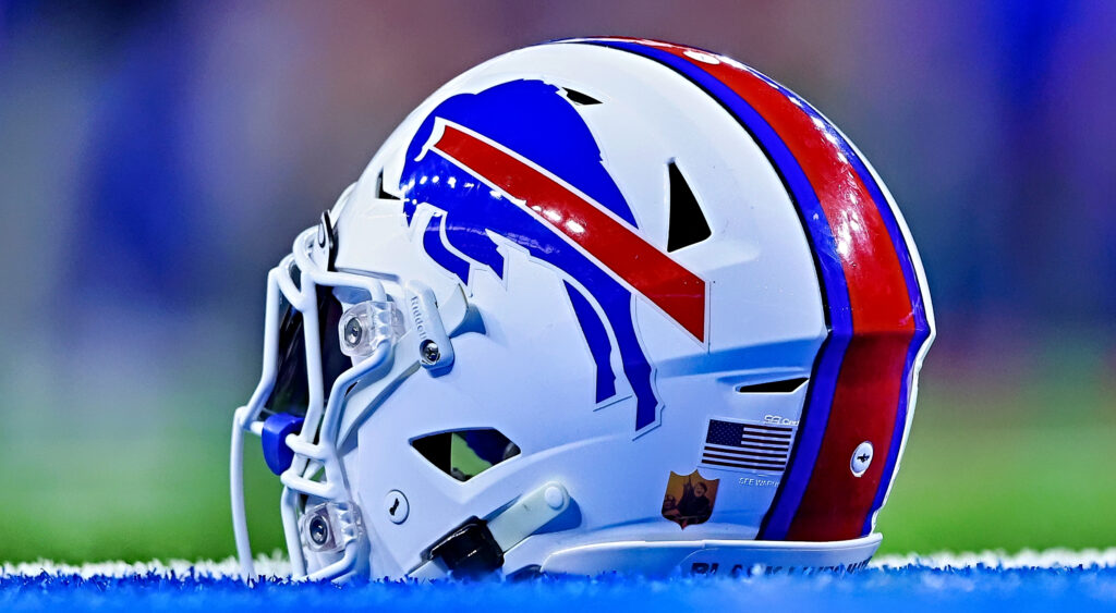 Buffalo Bills helmet on field