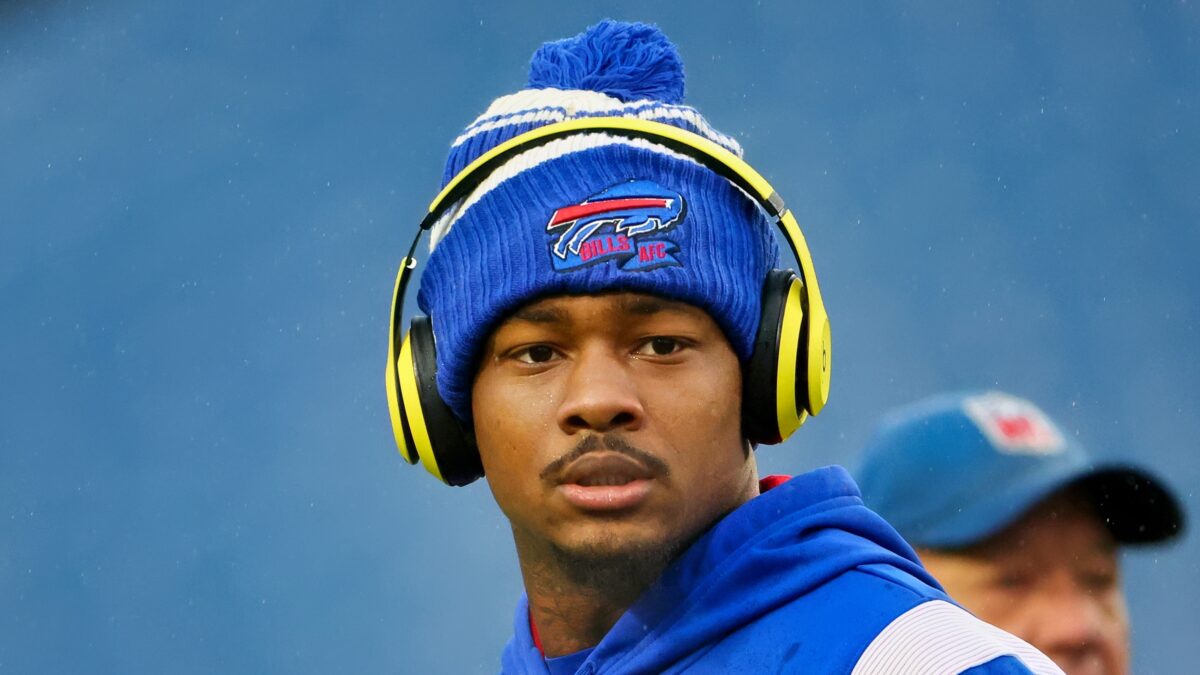 Stefon Diggs with headphones on