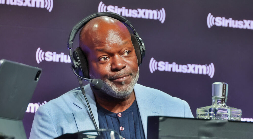 Emmitt Smith with headset on