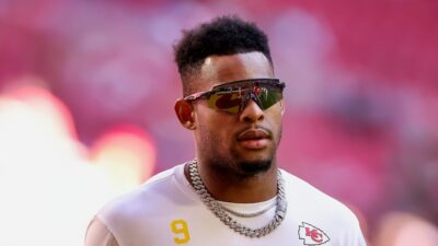 JuJu Smith-Schuster with glasses on