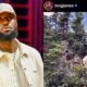 Photo of LeBron James wearing a cap and photo of LeBron James IG post