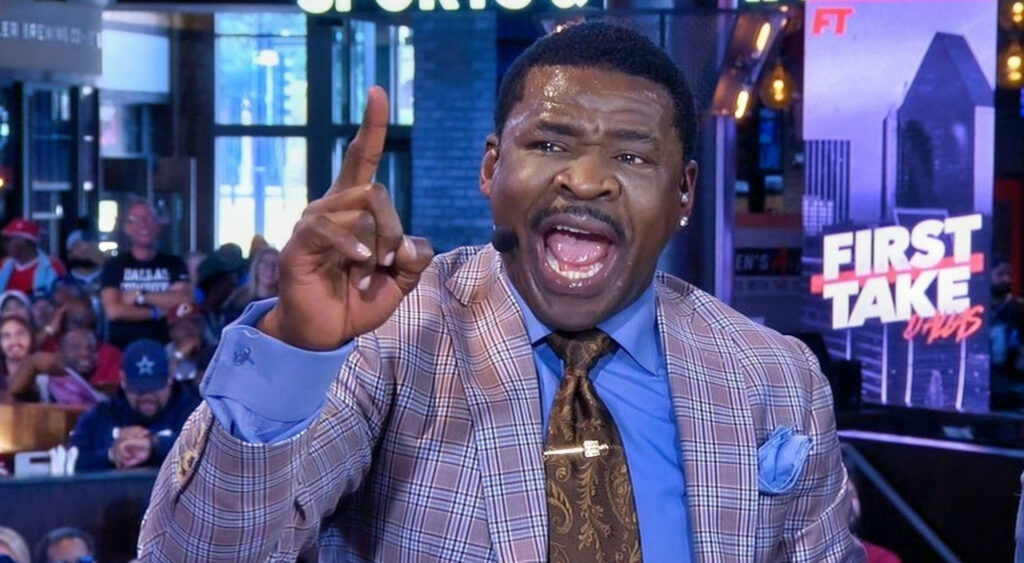 Michael Irvin yelling while on first take