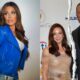 Photo of Rachel Uchitel in blue jacket and photo of Tiger Woods with Erica Herman