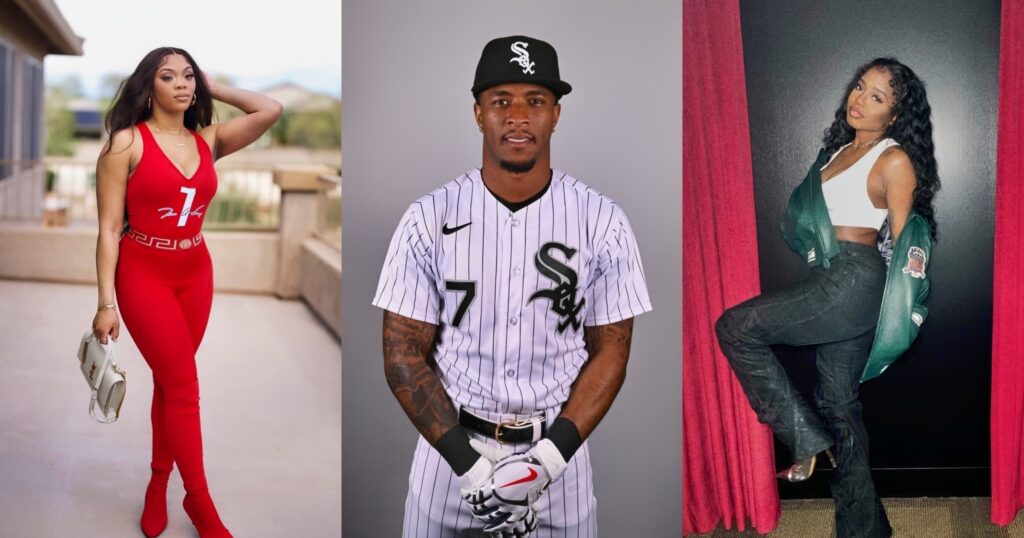 Tim Anderson alongside his wife and side-chick baby mama