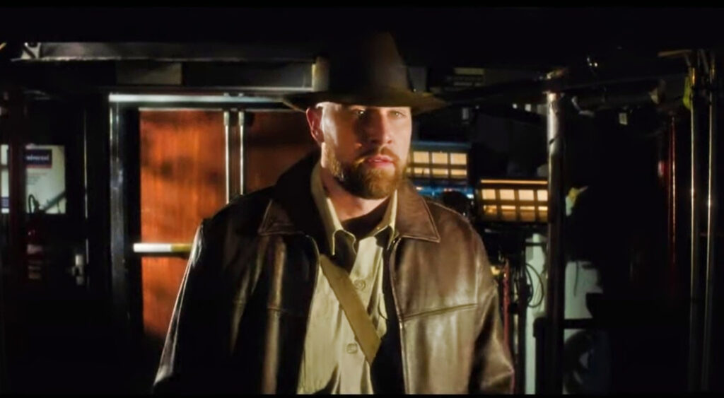 Travis Kelce in Indiana Jones jacket