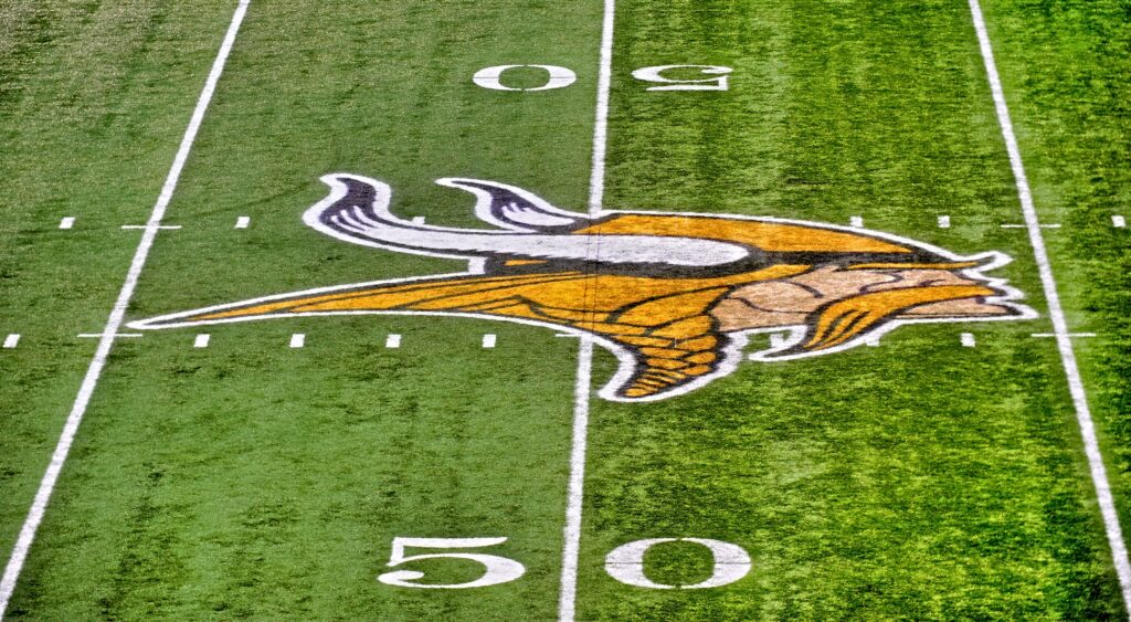 Vikings logo 50 yard line