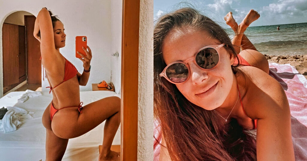 Alexandra Ianculescu in bathing suit.