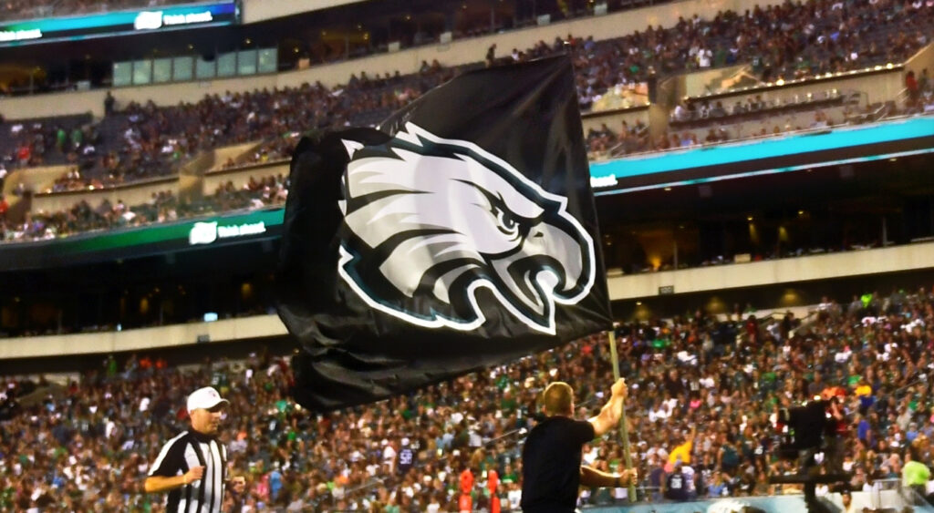 Philadelphia Eagles logo on flag
