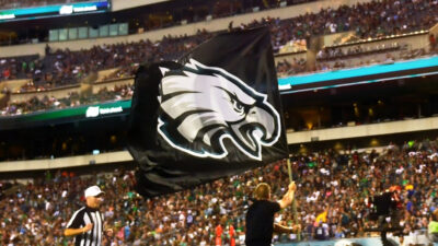 Philadelphia Eagles logo on flag