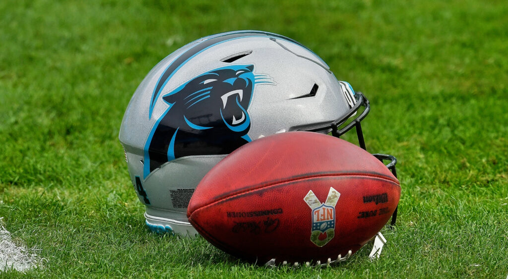 Panthers helmet and football