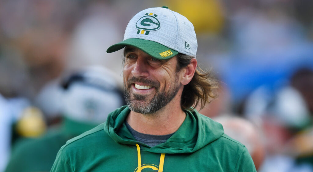 Aaron Rodgers smiling