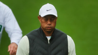 Tiger Woods sighing