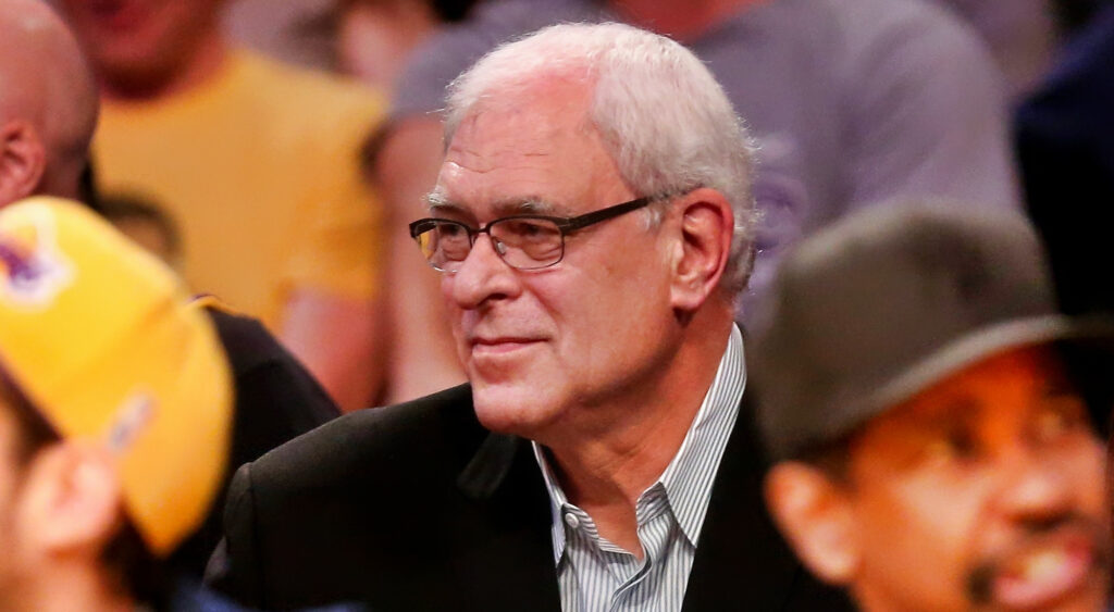 Phil Jackson in stands
