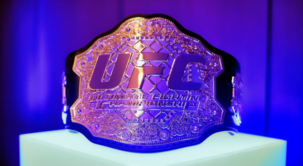 The UFC belt on display