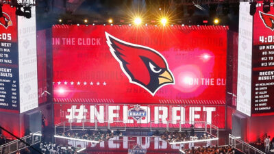 Arizona Cardinals logo on NFL Draft board