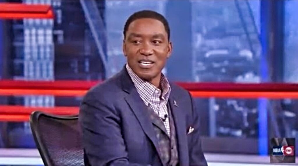 Isiah Thomas speaks during NBA on TNT segment.