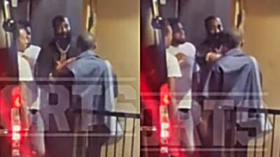 Photos of James Harden in altercation with another man
