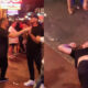 Two photos of Nate Diaz street fight