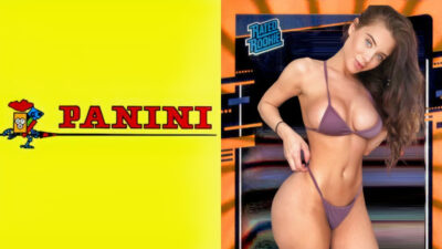 Photo of Panini logo and photo of fake bangbros card