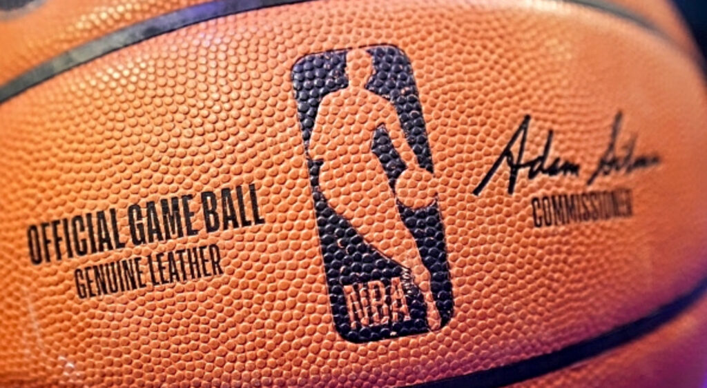 NBA ball with logo.