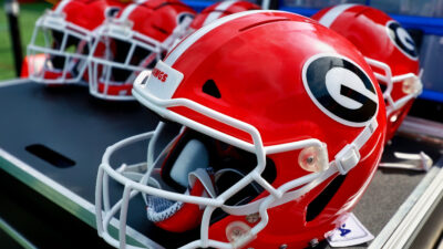 Georgia Bulldogs helmets