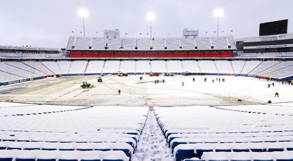 Buffalo Bills stadium with snow