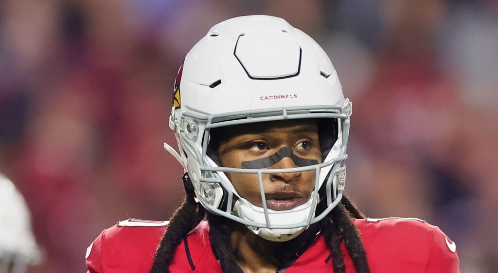 Arizona Cardinals' wide receiver DeAndre Hopkins looking on during 2022 game.