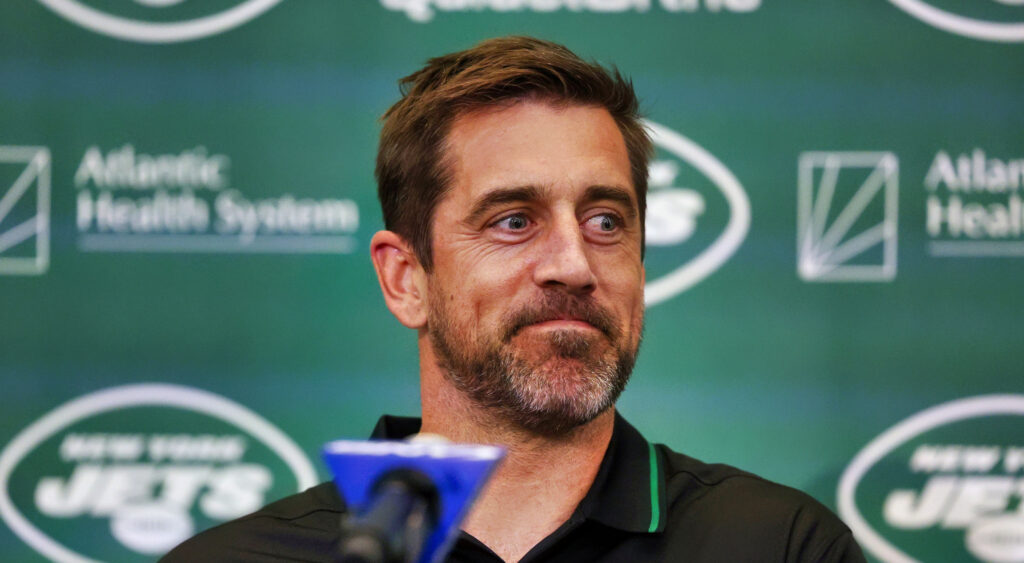 Aaron Rodgers at Jets presser