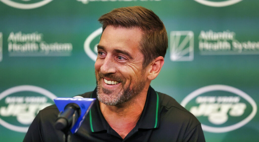 Aaron Rodgers smiling