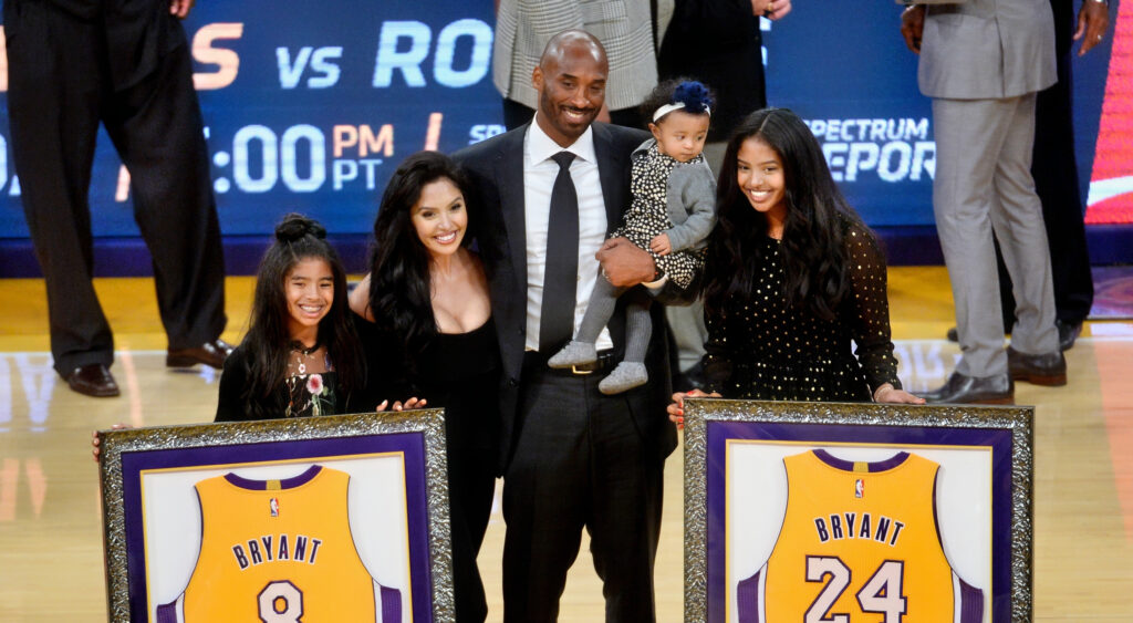 Kobe Bryant with his wife and three daughters