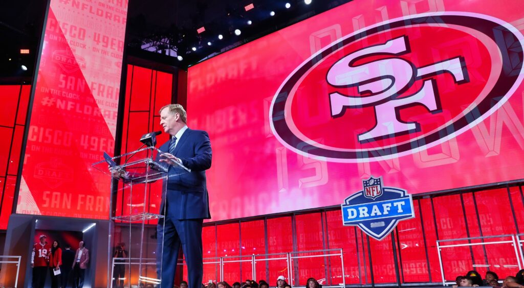 Roger Goodell announces the 49ers draft pick.