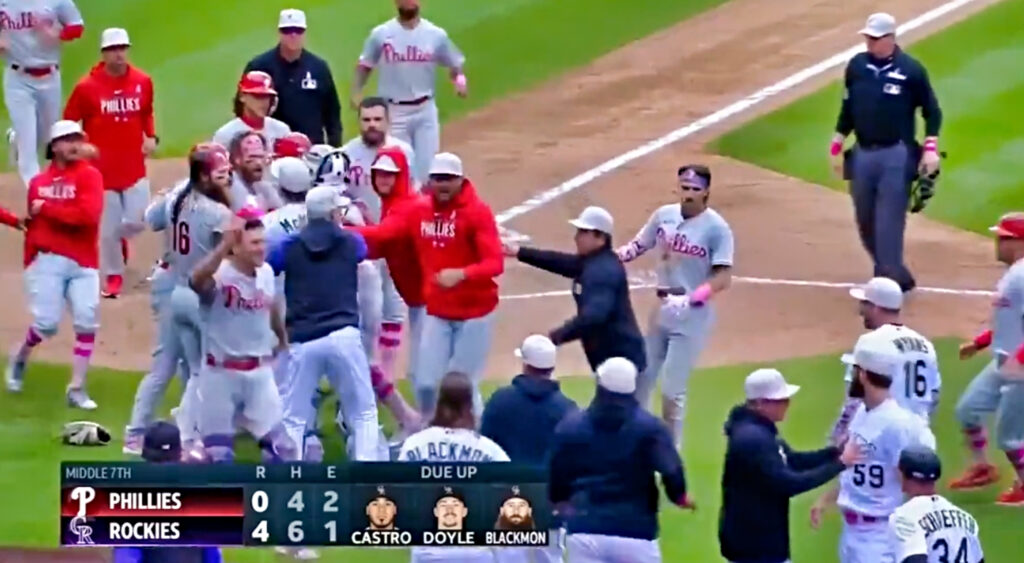 Phillies bench clearing brawl.