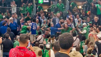 Celtics and 76ers in stands