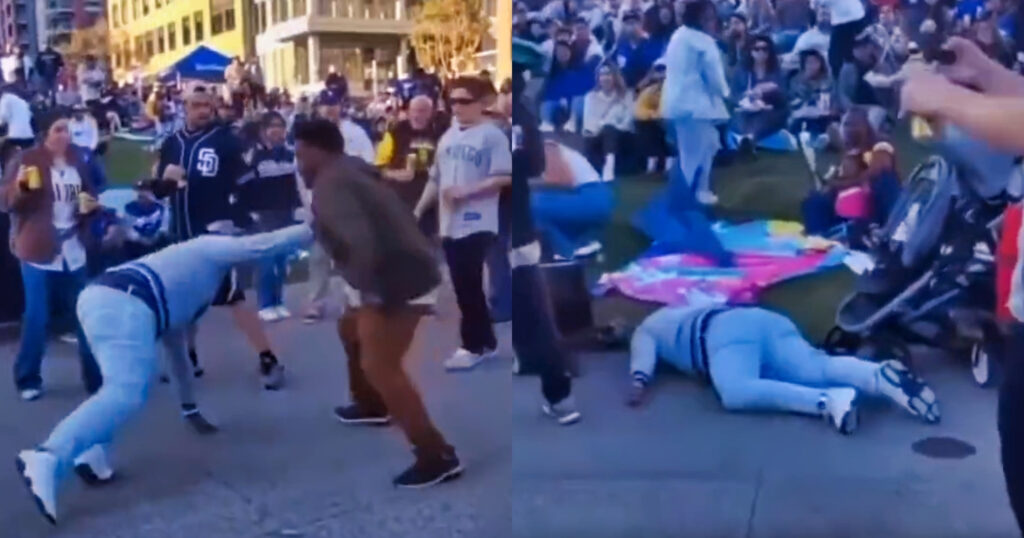 Dodgers and Padres fan fight