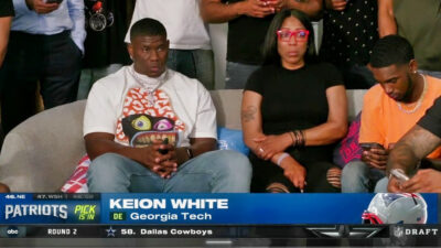 Keion White at home with mom