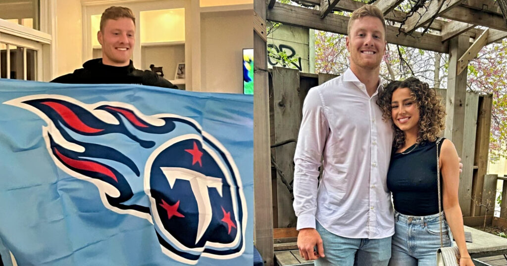 Will Levis and girlfriend celebrating titans selection