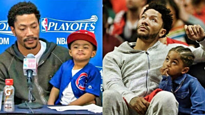 Photos of Derrick Rose with his son PJ