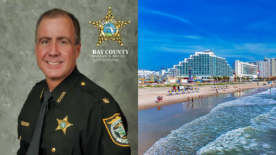 Photo of Florida Sheriff Tommy Ford and photo of Florida beach