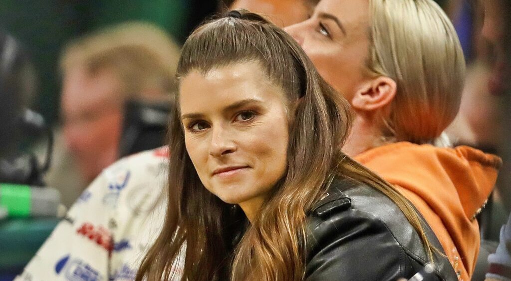 Danica Patrick courtside at an NBA game.
