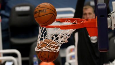 basketballs going through hoop