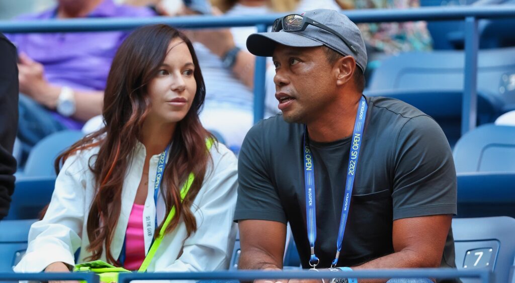 Tiger Woods and Erica Herman at the US Open tennis tournament.