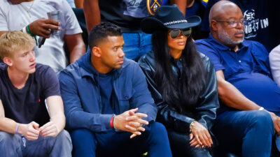 Russell Wilson courtside with Ciara at NBA Finals