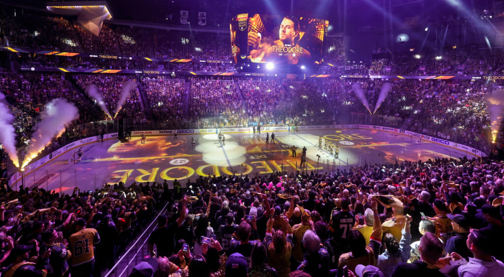 Fans inside T-Mobile Arena for Stanley Cup Final game