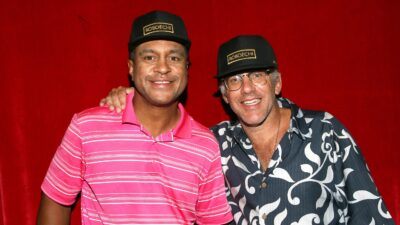 Neil Everett and Stan Verrett posing