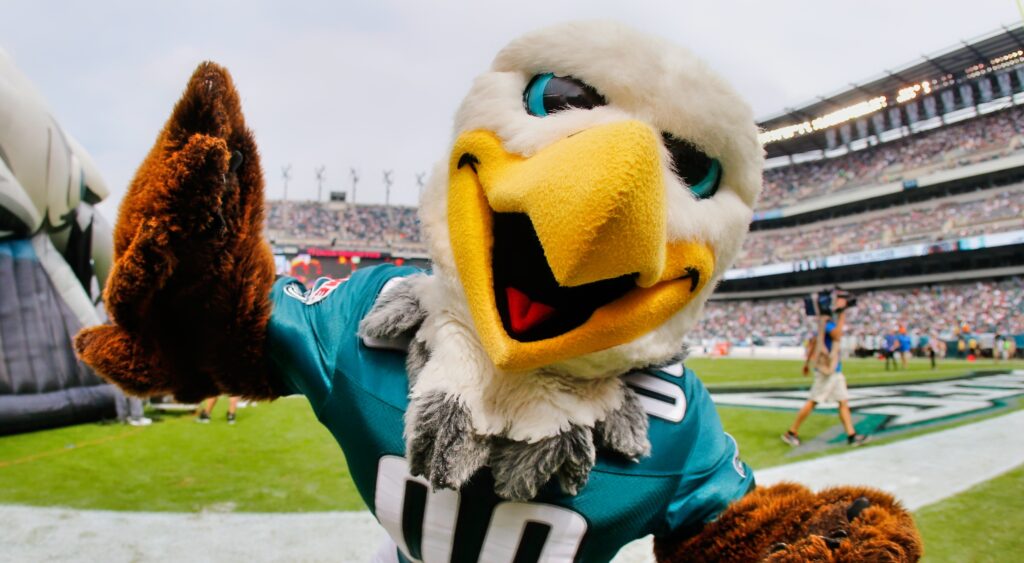 Philadelphia Eagles mascot poses for the camera.