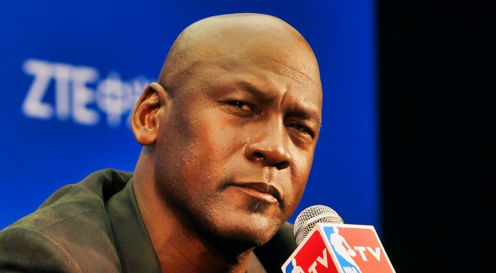 Michael Jordan at a press conference